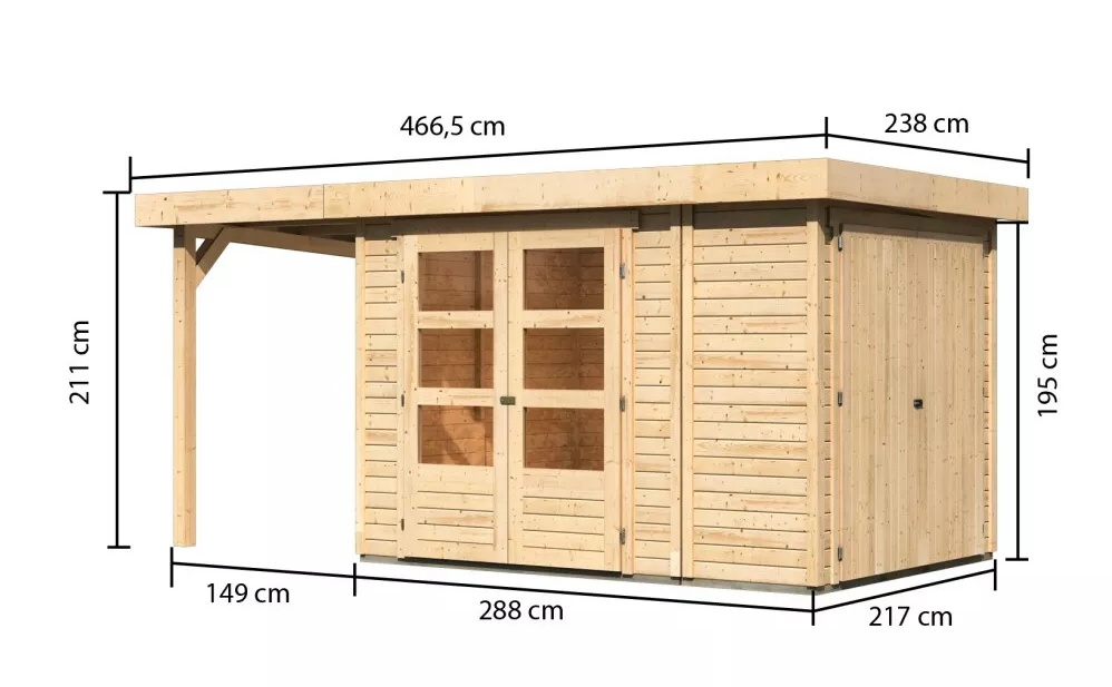 Dřevěný zahradní domek RETOLA 2 Lanitplast 437 cm