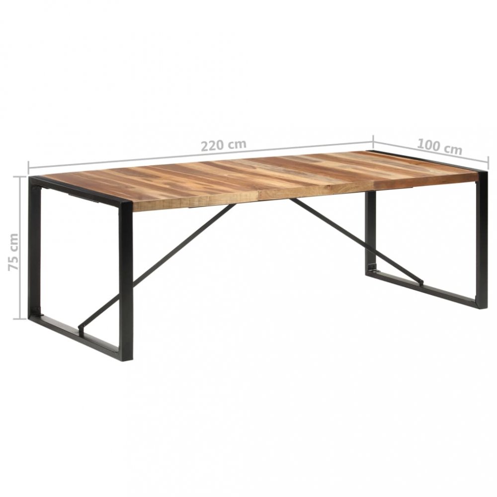 Jedálenský stôl masívne drevo / kov Dekorhome 220x100x75 cm