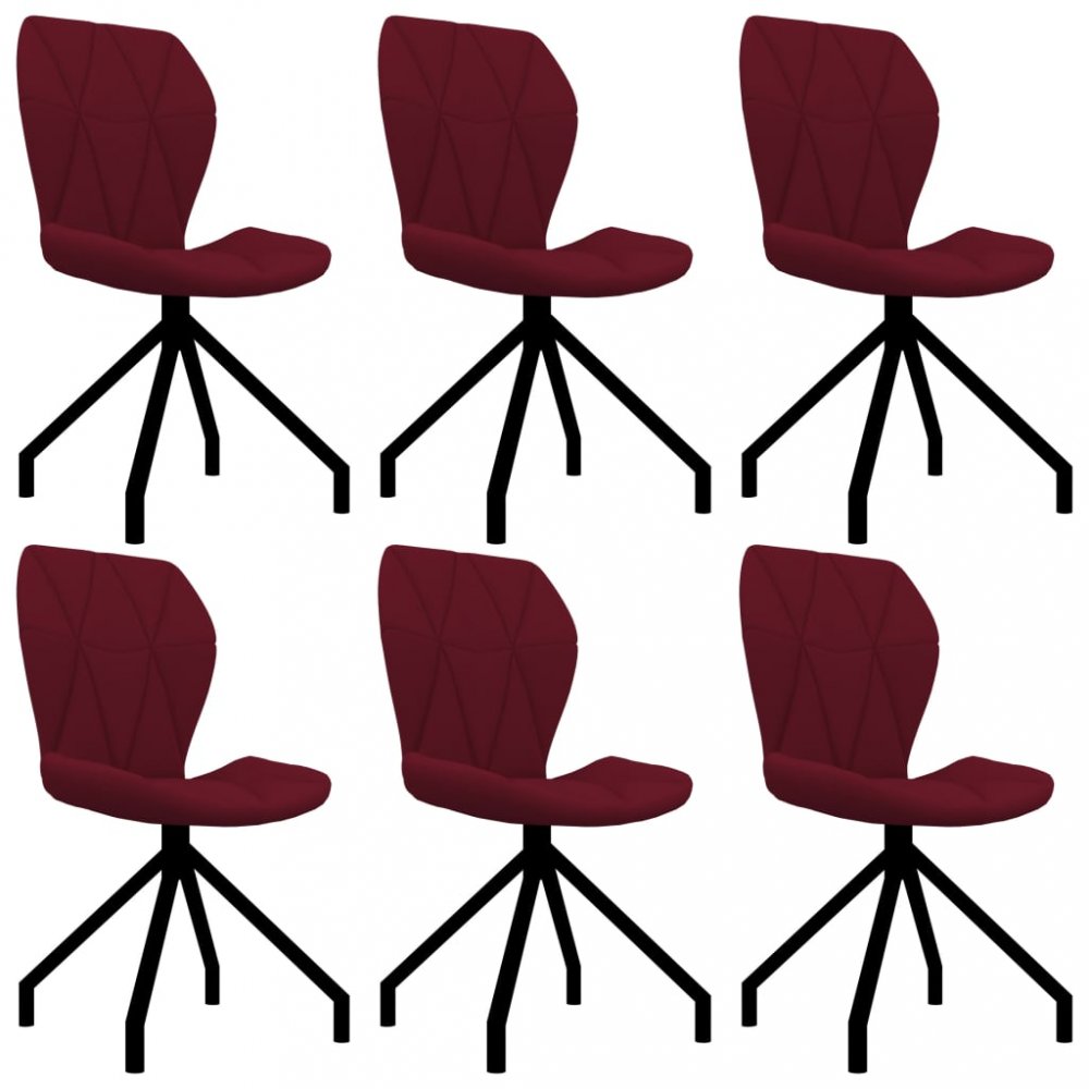 Jídelní židle 6 ks umělá kůže Dekorhome Vínová