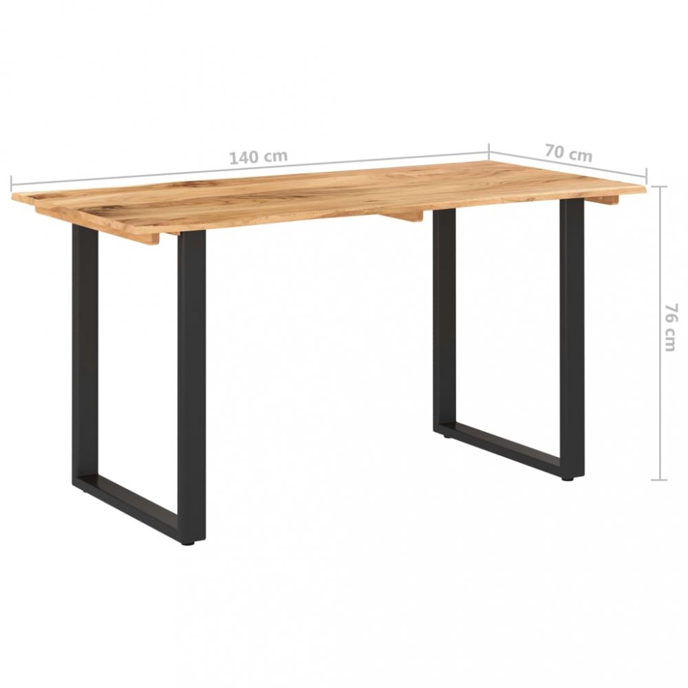 Jedálenský stôl masívne drevo / oceľ Dekorhome 140x70x76 cm