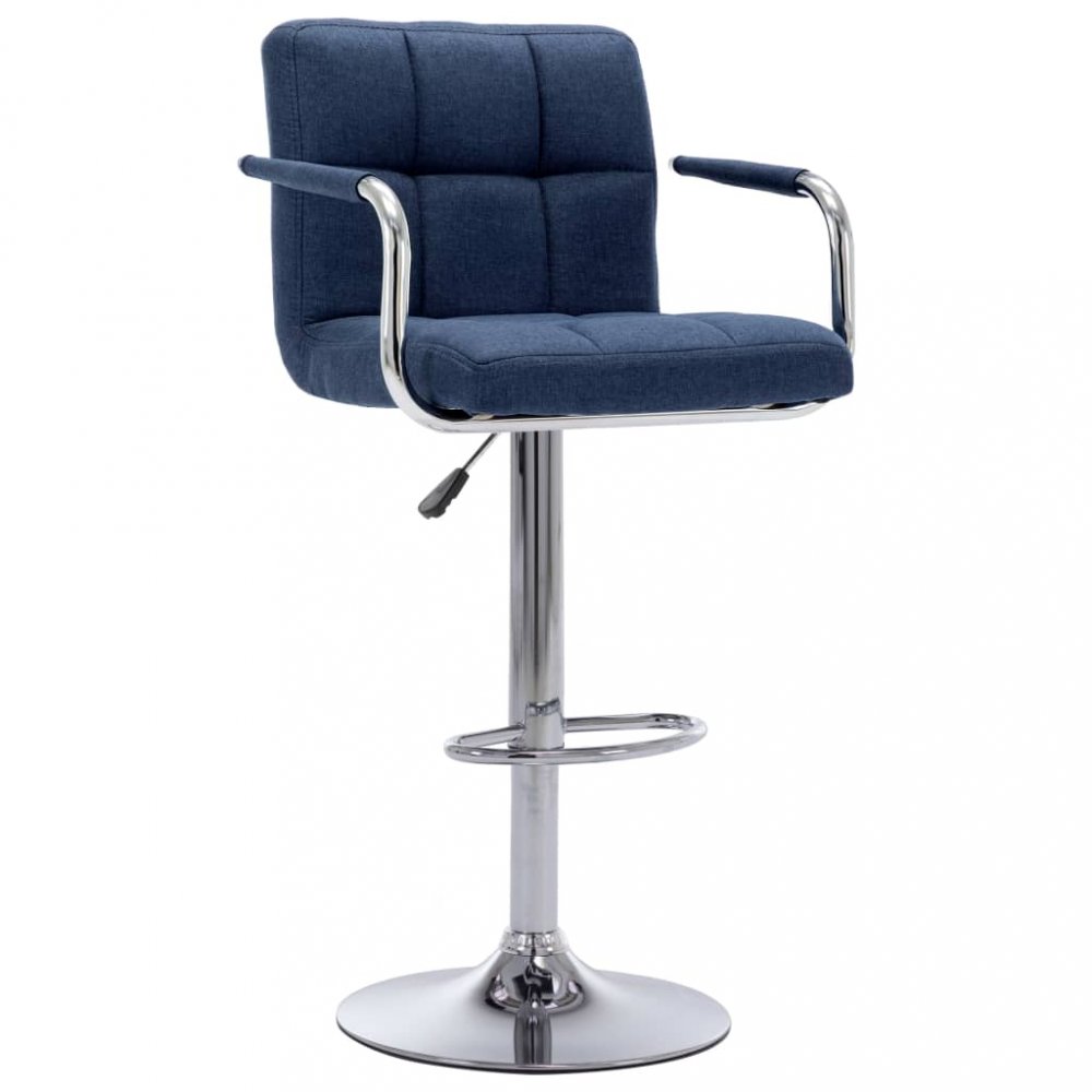 Barová židle látka / chrom Dekorhome Modrá