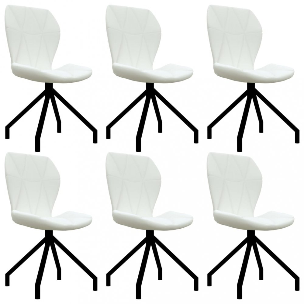 Jídelní židle 6 ks umělá kůže Dekorhome Bílá