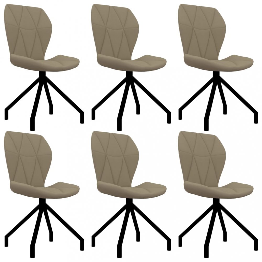 Jídelní židle 6 ks umělá kůže Dekorhome Cappuccino