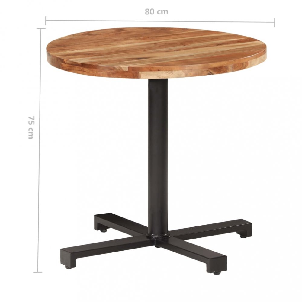 Bistro stůl kulatý hnědá / černá Dekorhome ø 80 cm