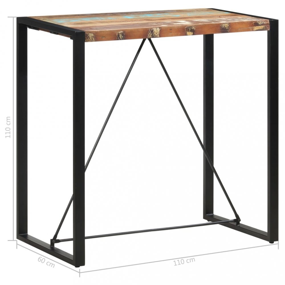 Barový stůl hnědá / černá Dekorhome 110x60x110 cm