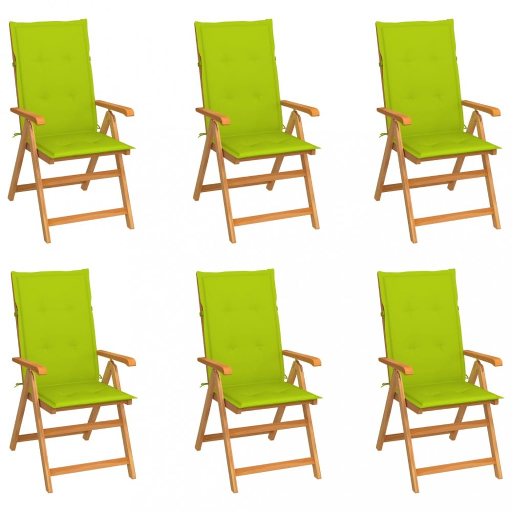 Zahradní židle 6 ks teak / látka Dekorhome Limetková