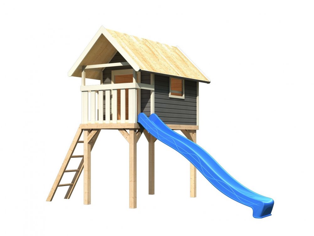 Dětská hrací věž se skluzavkou Dekorhome Modrá