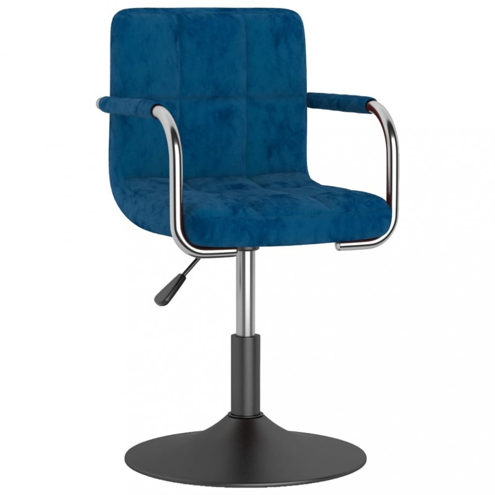 Otočná stolička kov / zamat Dekorhome Modrá