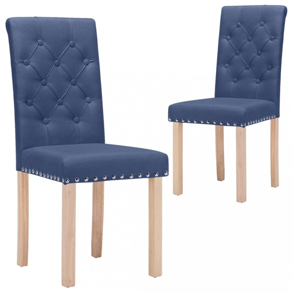 Jedálenská stolička 2 ks látka / drevo Dekorhome Modrá