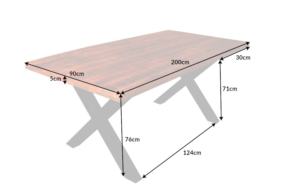 Jídelní stůl EURYTOS Dekorhome 200x90x75 cm
