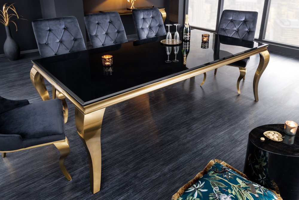 Jedálenský stôl ZETHOS 180 cm Dekorhome Čierna / zlatá