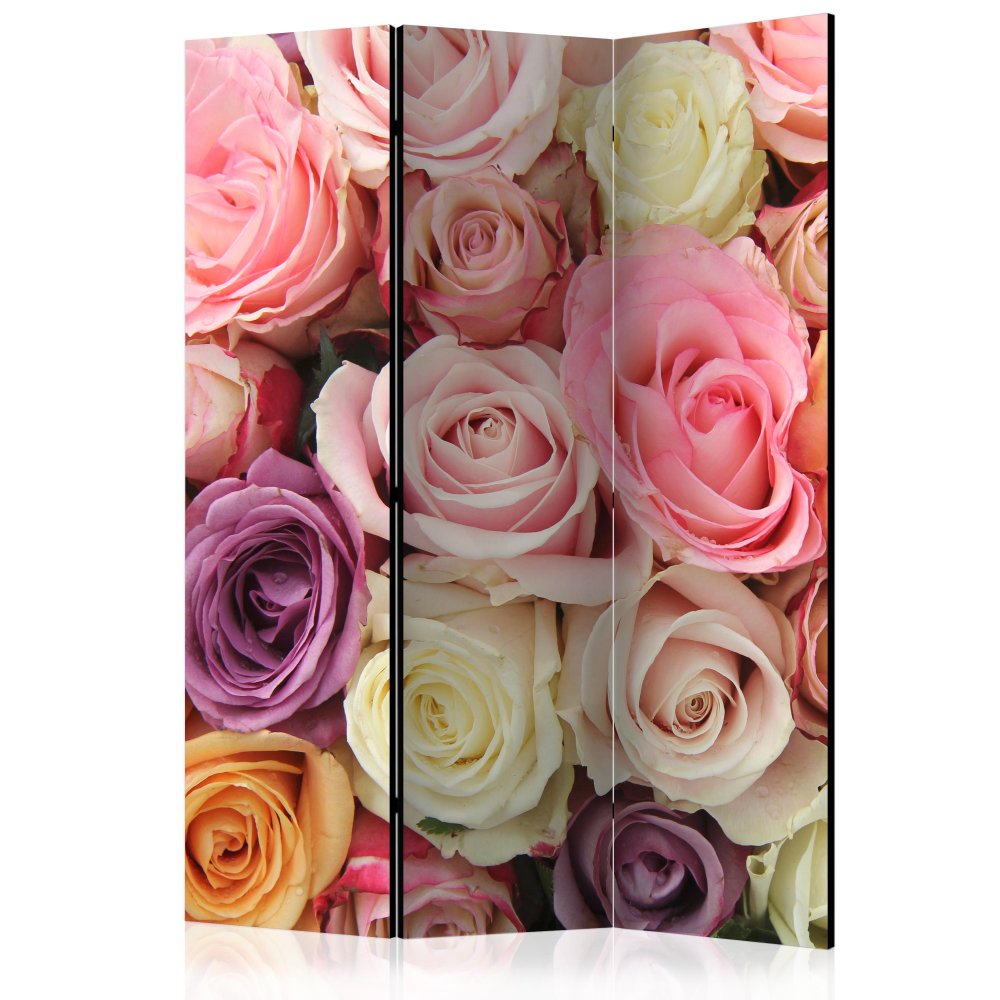 Paraván Pastel roses Dekorhome 135x172 cm (3-dielny)