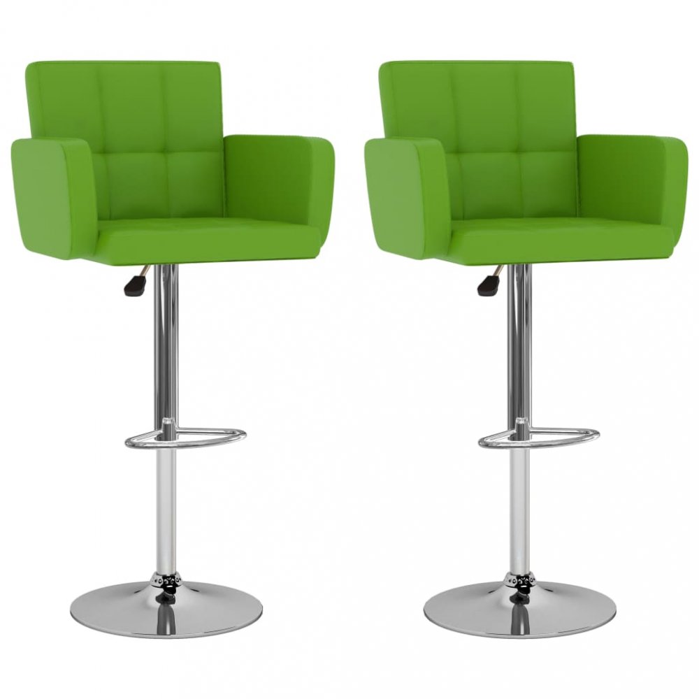 Barové stoličky 2 ks umelá koža / kov Dekorhome Zelená