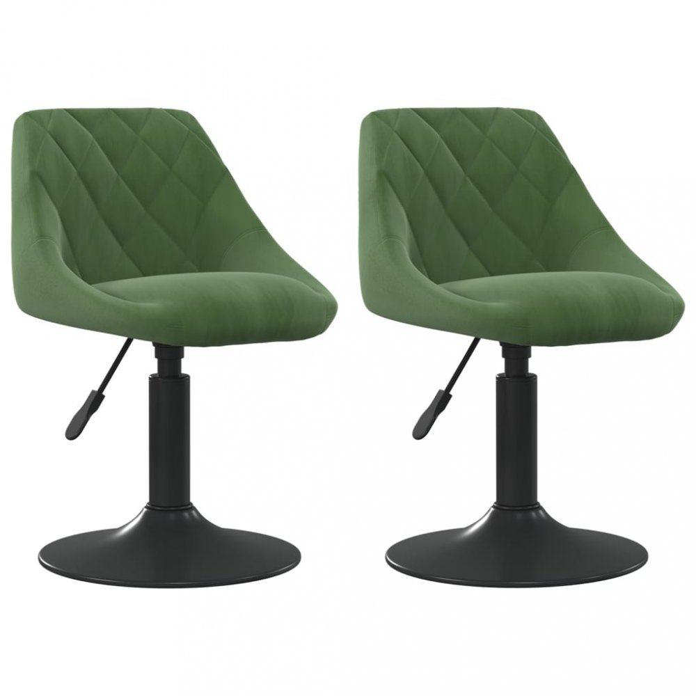 Otočná jídelní židle 2 ks samet / kov Dekorhome Tmavě zelená