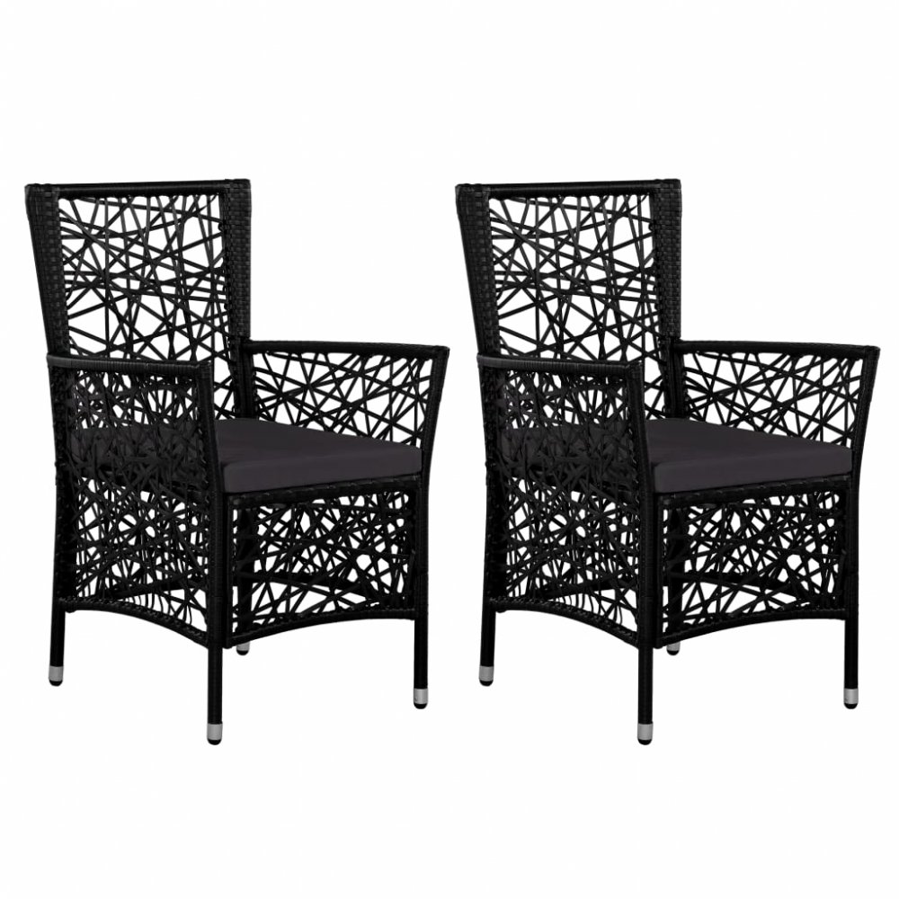 Záhradné stoličky 2 ks polyratan Dekorhome Čierna
