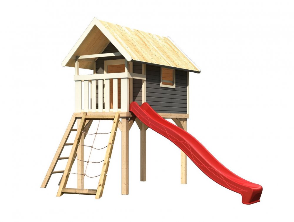 Dětská hrací věž se skluzavkou Dekorhome Červená