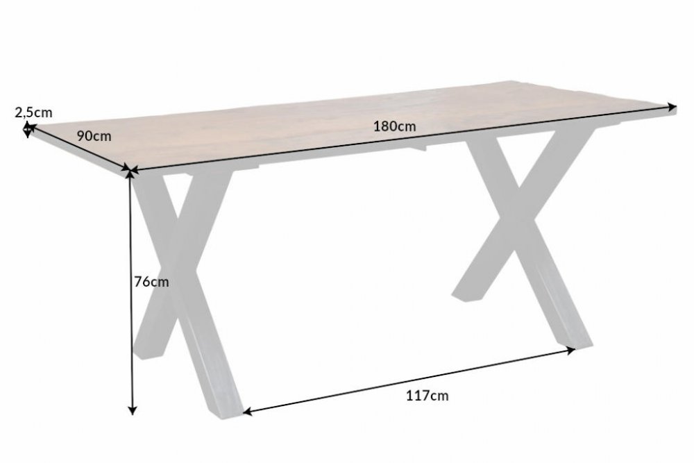 Jedálenský stôl IDAIA X Dekorhome 180x90x76 cm