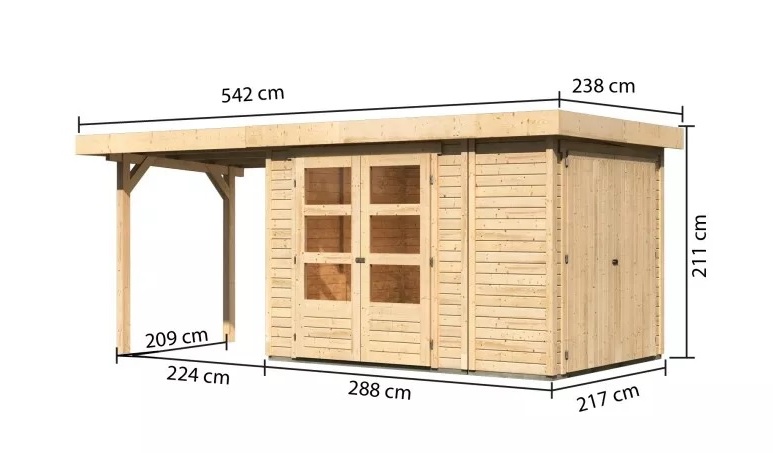 Dřevěný zahradní domek RETOLA 2 Lanitplast 512 cm
