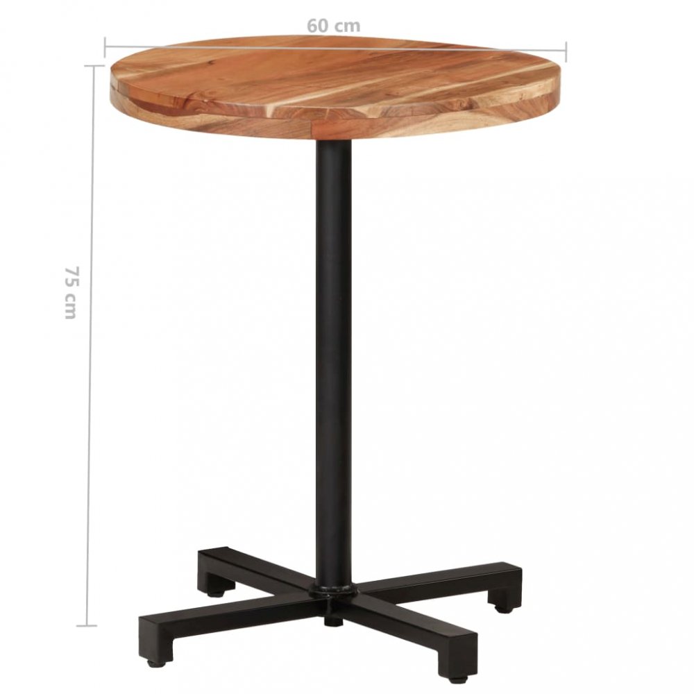 Bistro stôl okrúhly hnedá / čierna Dekorhome ø 60 cm