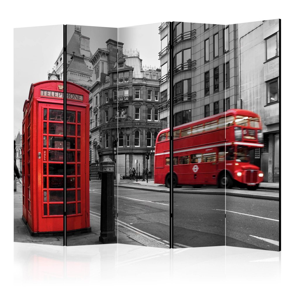 Paraván London Icons Dekorhome 225x172 cm (5-dílný)