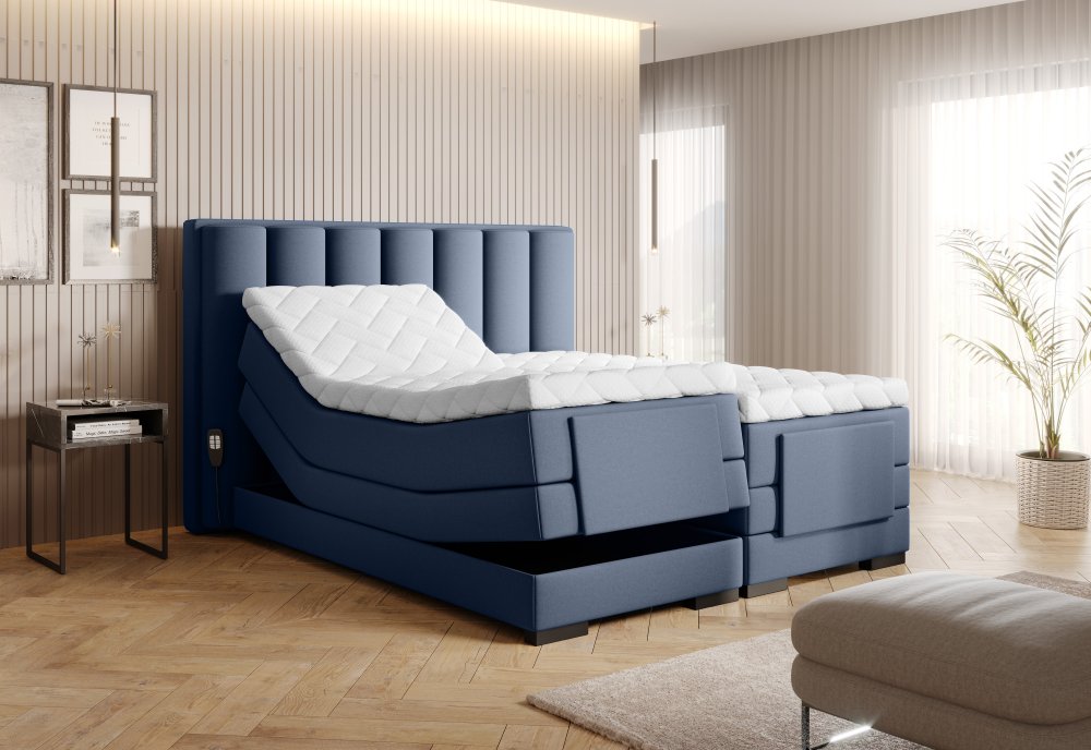 Elektrická polohovacia boxspringová posteľ VERONA Eltap Gojo 40 - modrá