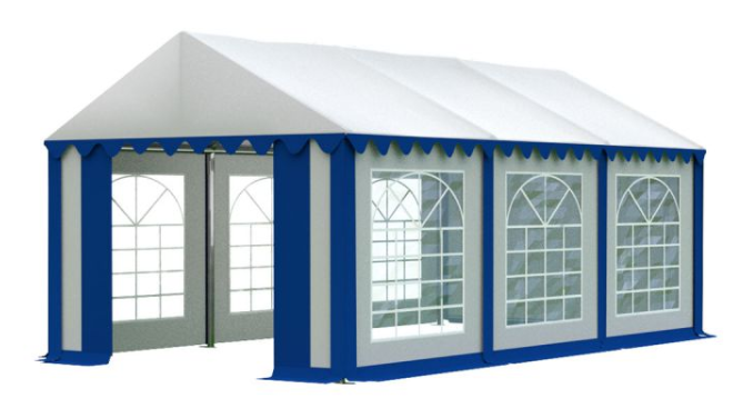 Zahradní párty stan 4x6m EKONOMY Bílá / modrá