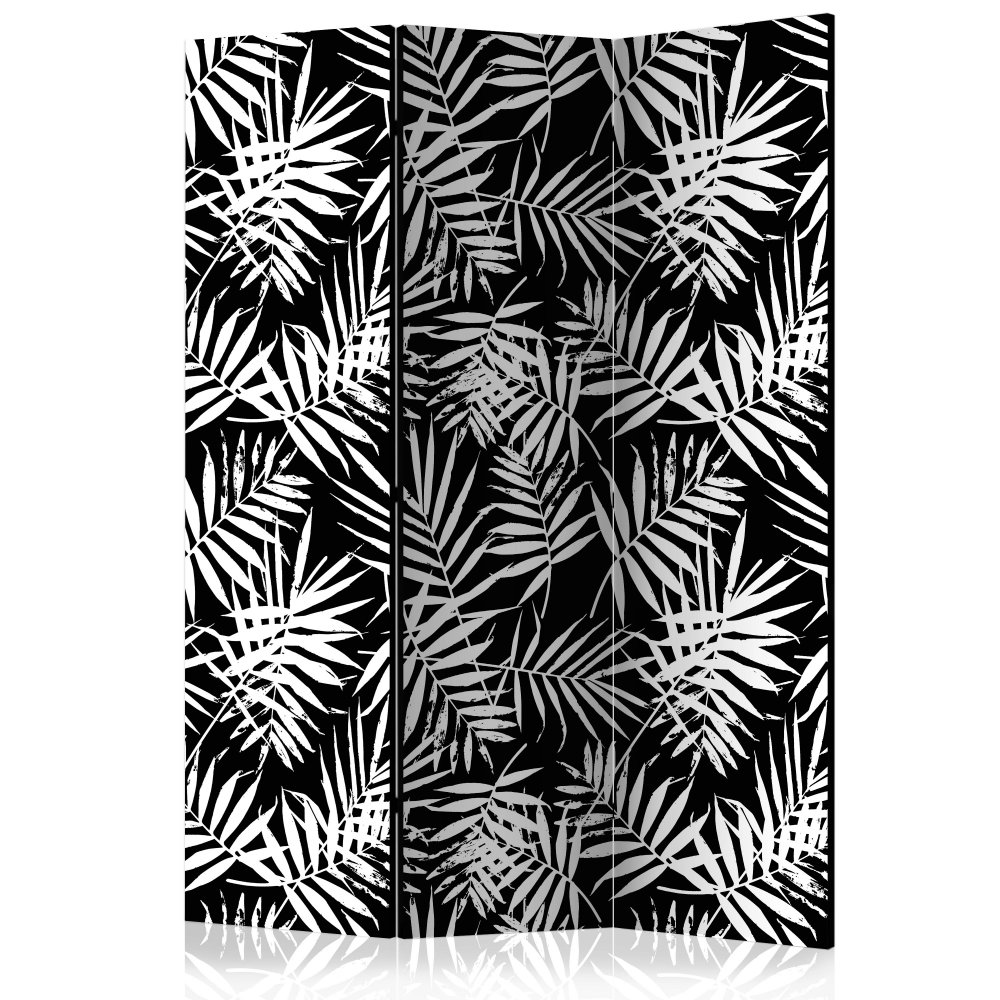 Levně Paraván Black and White Jungle Dekorhome 135x172 cm (3-dílný)