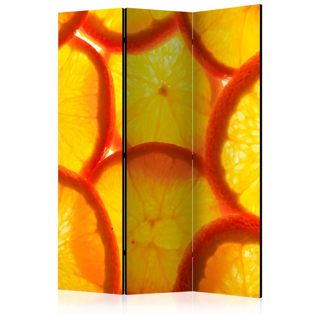 Paraván Orange slices Dekorhome 135x172 cm (3-dílný)