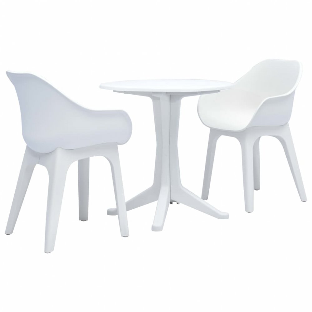 vidaXL 3dílný bistro set plastový bílý