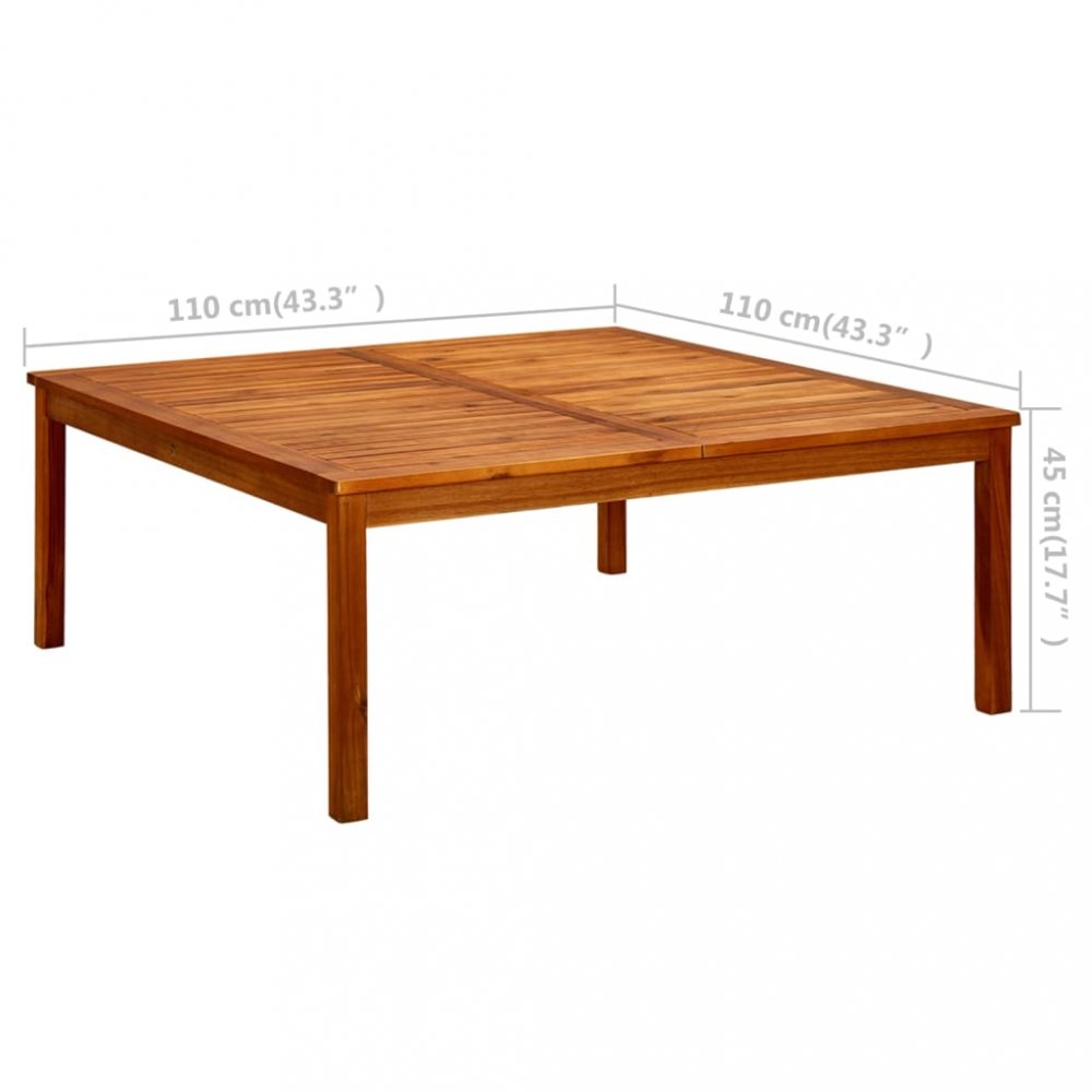 Zahradní konferenční stolek akácie Dekorhome 110x110x45 cm