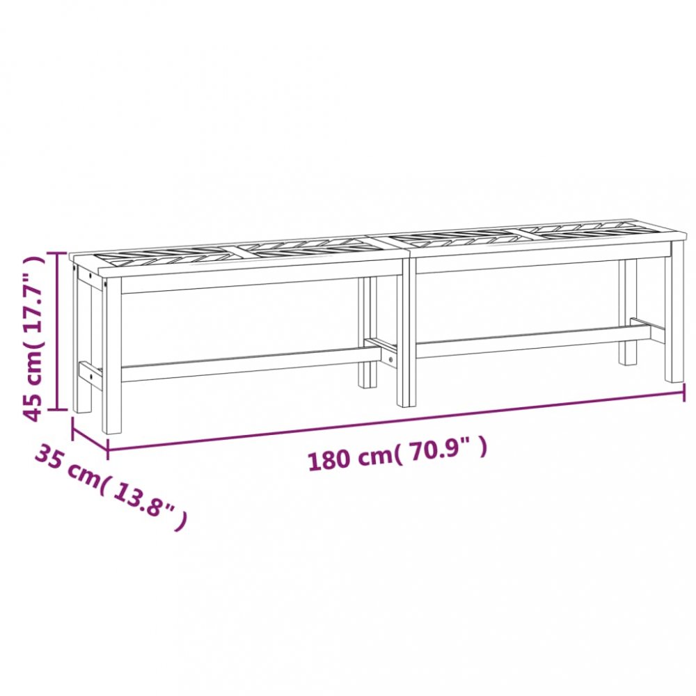 Zahradní lavice 180 cm masivní akáciové dřevo