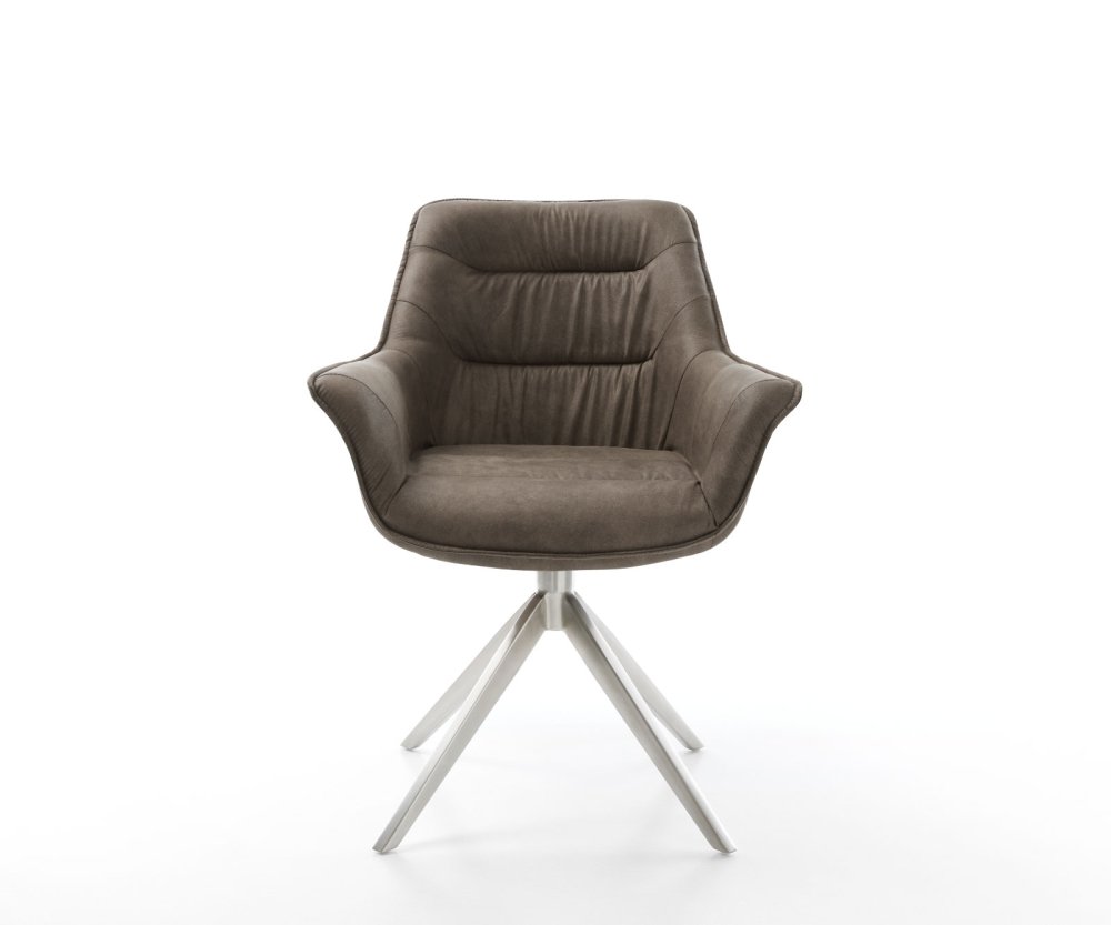 Jídelní židle Kaira-Flex taupe vintage křížová podnož široká Obrázek