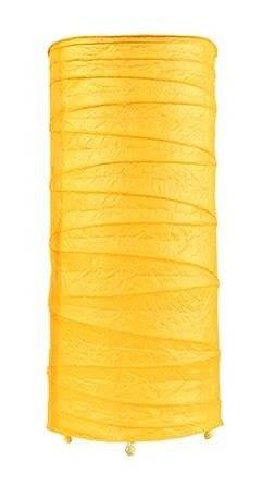 Stolová lampa zo žltého papiera, tlačidlo