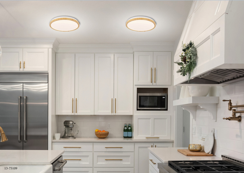 LED stropní svítidlo 18W bílé + dřevěné 4000K Gandava
