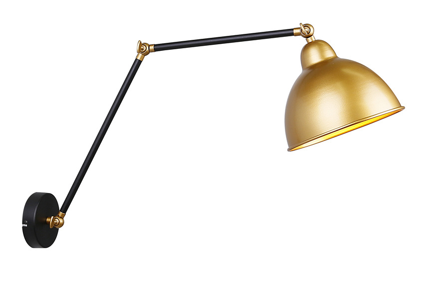 Nástenná lampa na nákladné auto čierno-zlatá 1X40W E27 zlatá