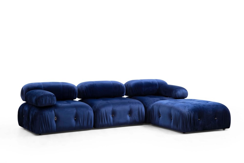 Taburet Bubble Pouffe - Velvet Blue (obrázek 3)