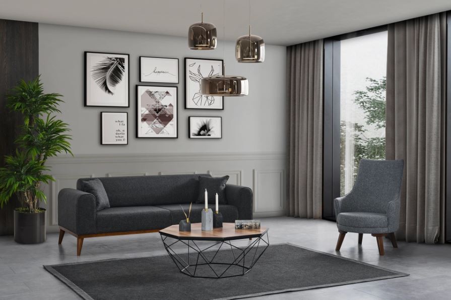 Trojmístná rozkládací pohovka Cofi 3 Seater - Anthracite (obrázek 7)