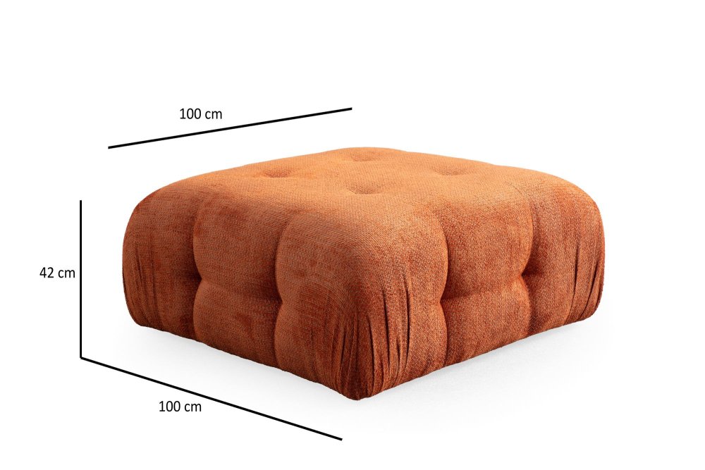 Rohová sedací souprava Amaris 3 Seater With Pouffe - Orange (obrázek 4)