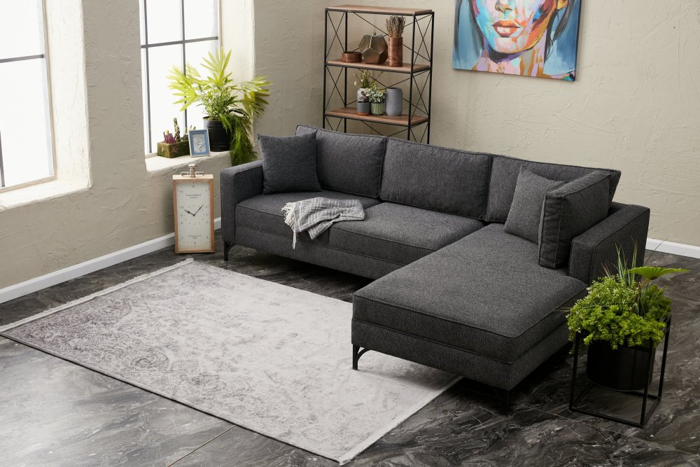 Rohová sedací souprava Berlin Right - Anthracite, Black (obrázek 10)