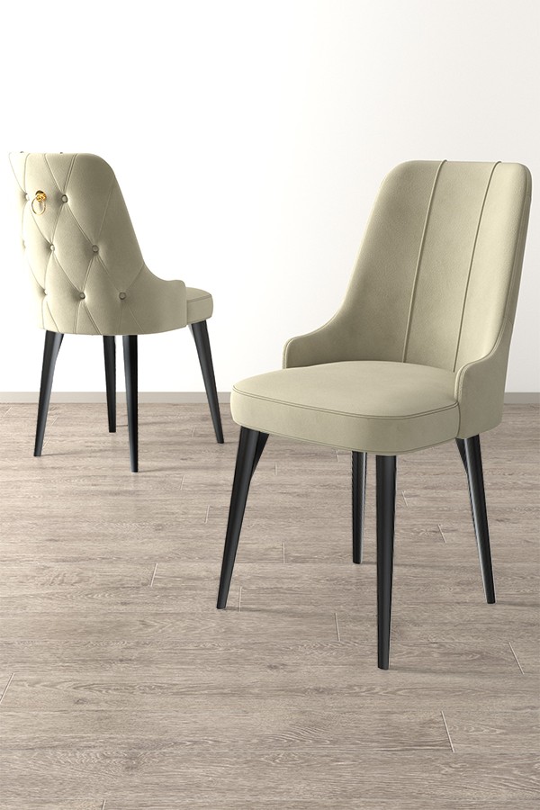 Súprava stoličiek (2 kusy) Newa - Cream, Black