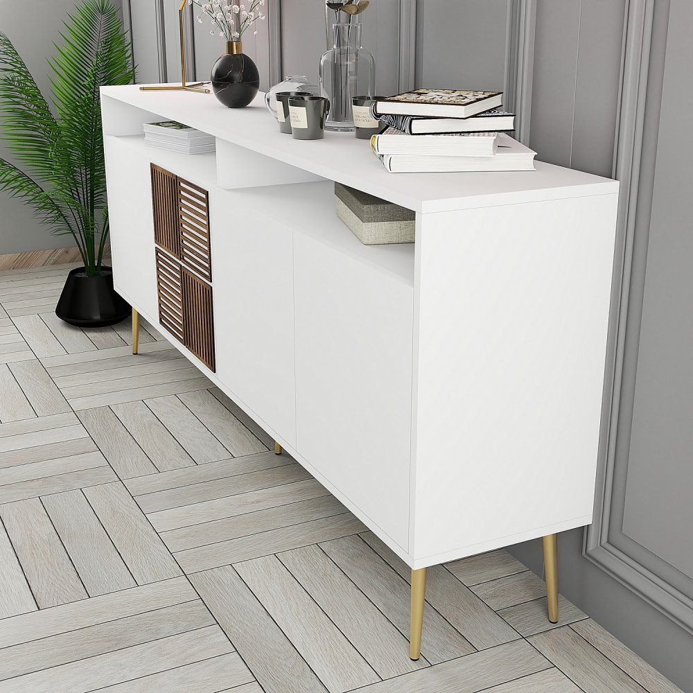Konzolový stolek Milan - White, Gold (obrázek 5)