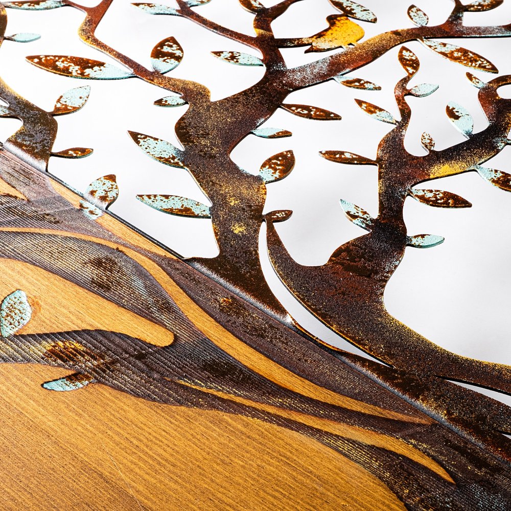 Dekorativní dřevěný doplněk na zeď Tree And Birds - 322-A (obrázek 5)