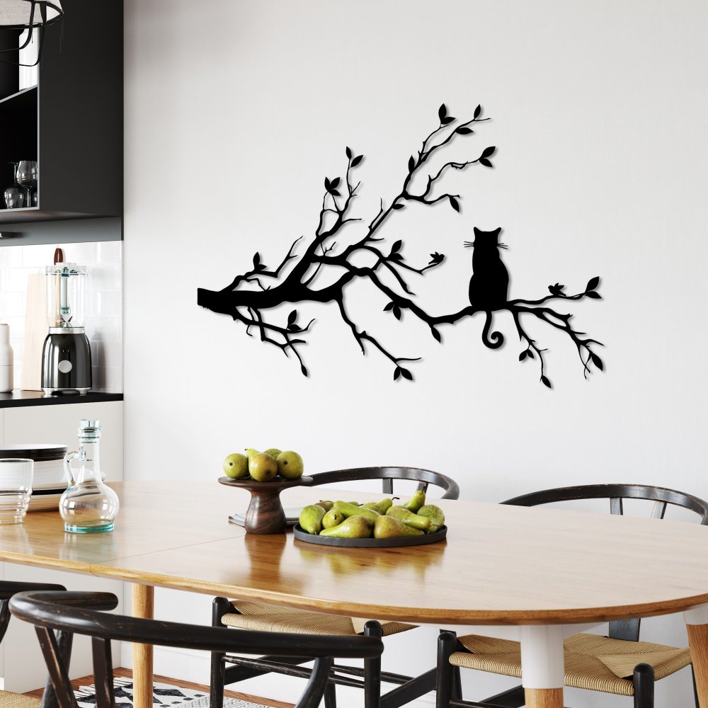 Dekoratívny kovový doplnok na stenu Cat 12