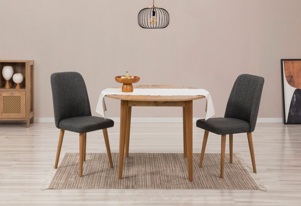 Jedálenský set s rozkladacím stolom a stoličkami (3 kusy) Vina 1053 - Atlantic Pine, Anthracite