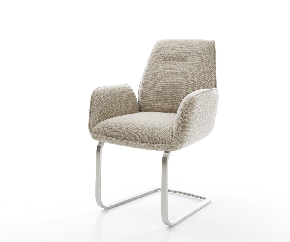 Konzolová jedálenská stolička Zoa-Flex tkanina mäkký béžová konzolová