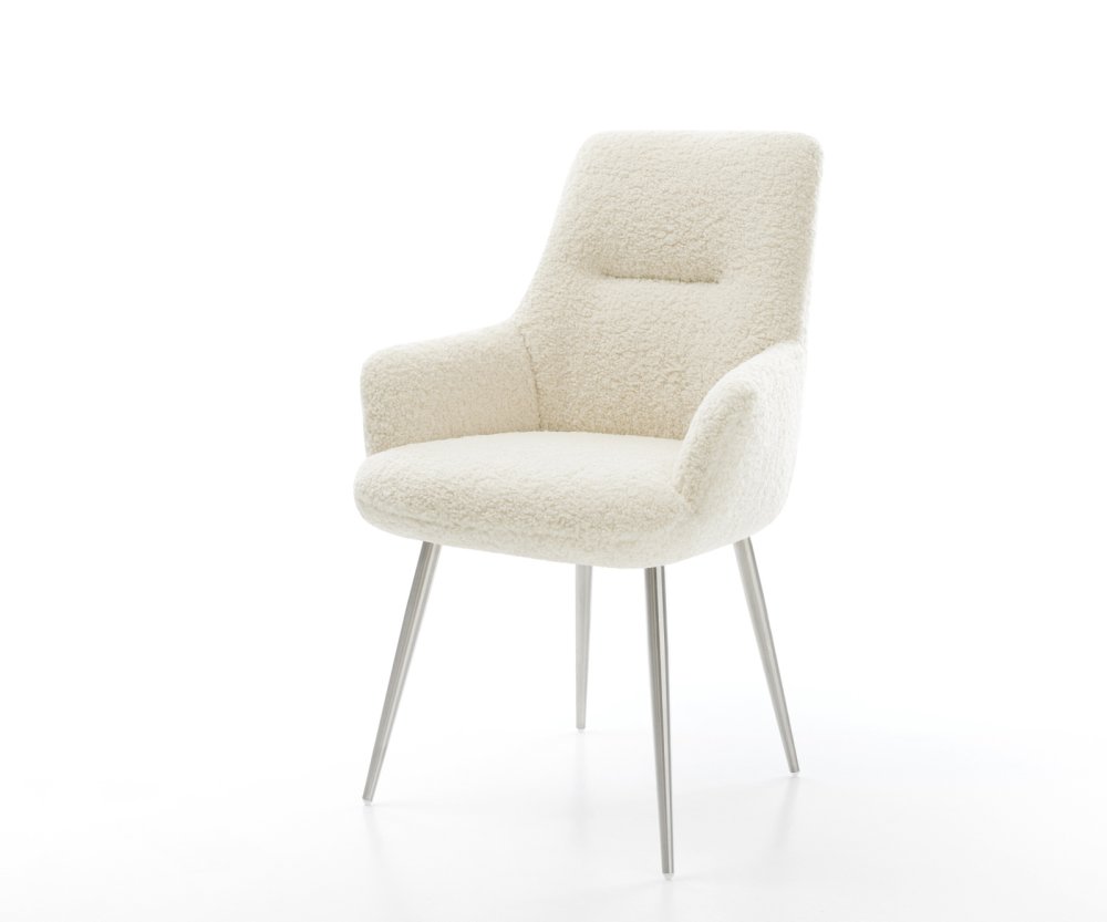 Jedálenská stolička Zelia-Flex s opierkami teddy látka béžová 4-nohá