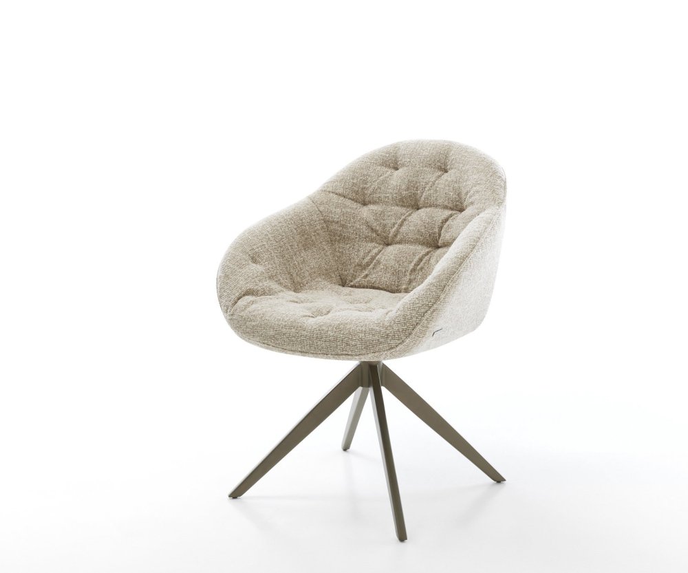 Jedálenská stolička Gaio-Flex tkanina mäkký béžová krížová podstava