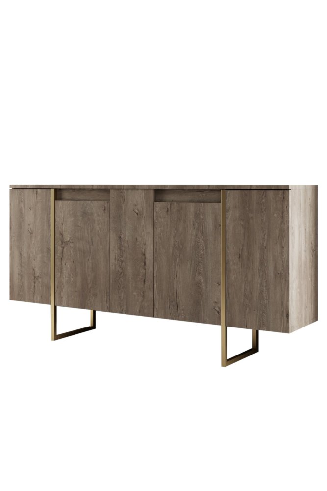 Living Room Furniture Set Luxe - Walnut, Gold (obrázek 5)