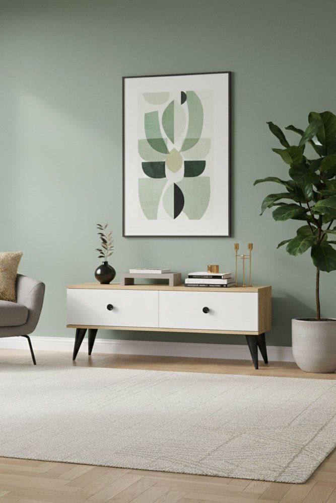 TV stolík Mona 120 - Sapphire Oak, White