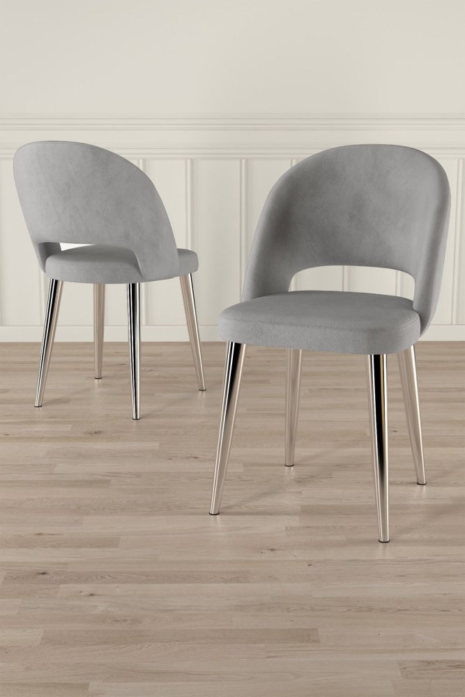 Súprava stoličiek (4 kusy) Pane - Grey, Chrome